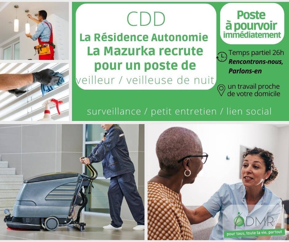 Recrutement terminé_Poste veilleur de nuit H/F en CDI à Saint-Andiol dans une Résidence Autonomie pour personne âgée